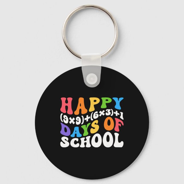 Math Formula 100 Days Of School Funny Math Teacher Key Ring (Front)