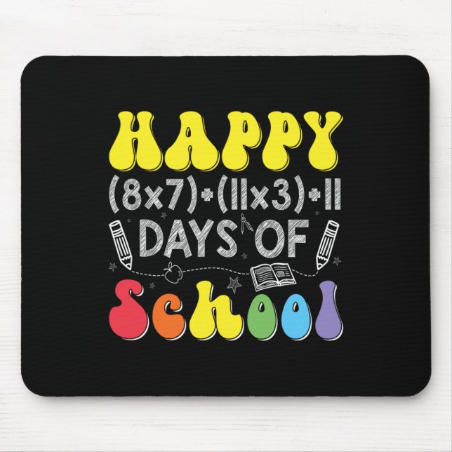 Math Formula 100 Days Of School Funny Math Teacher Mouse Pad (Front)