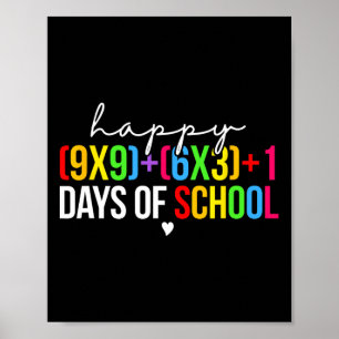 Math Formula 100 Days Of School Funny Math Teacher Poster