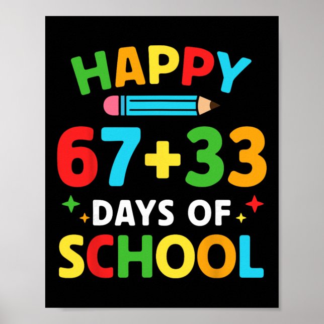 Math Formula 100 Days Of School Funny Math Teacher Poster (Front)