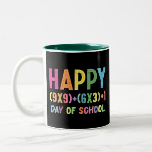 Math Formula 100 Days Of School Funny Math Teacher Two-Tone Coffee Mug
