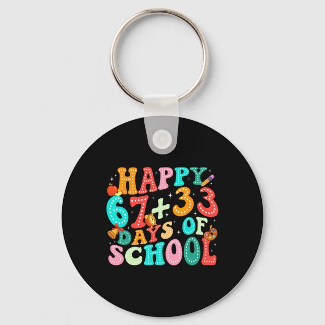 Math Formula 100 Days Of School Funny Teacher 67 1 Key Ring (Front)