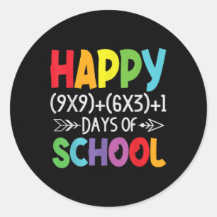 Math Formula 100 Days Of School Gifts Math Teacher Classic Round Sticker