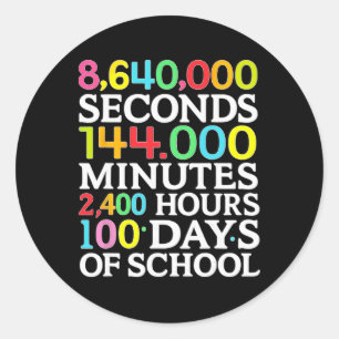 Math Formula 100 Days Of School Math Teacher Kids  Classic Round Sticker