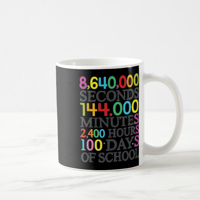 Math Formula 100 Days Of School Math Teacher Kids  Coffee Mug (Right)