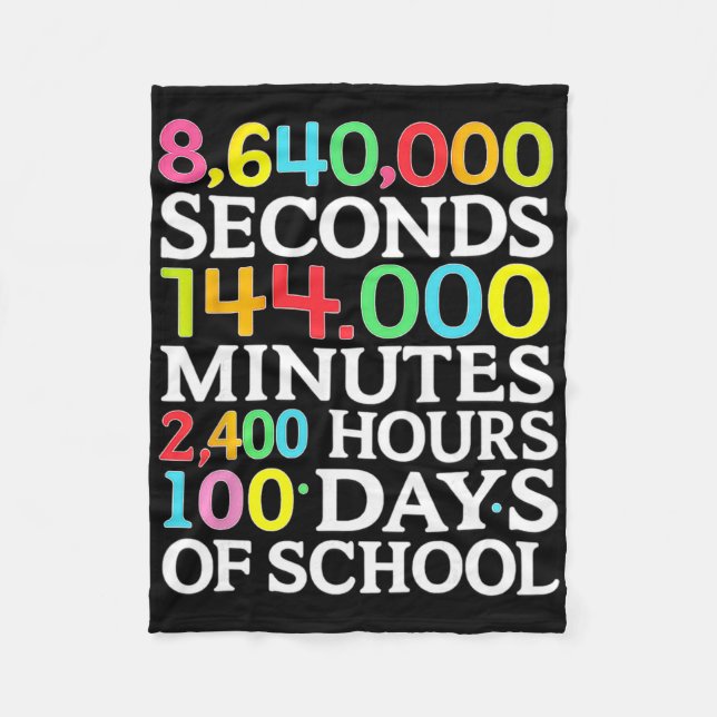 Math Formula 100 Days Of School Math Teacher Kids  Fleece Blanket (Front)