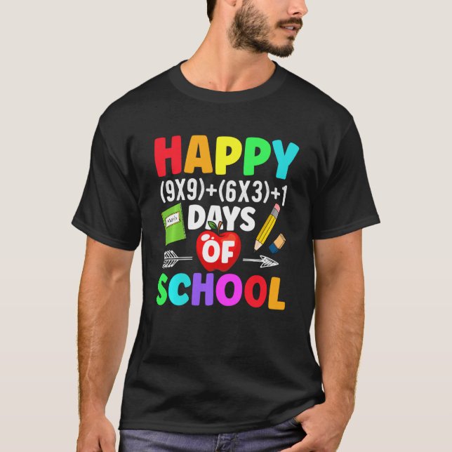 Math Formula 100 Days Of School Shirt Math Teacher (Front)