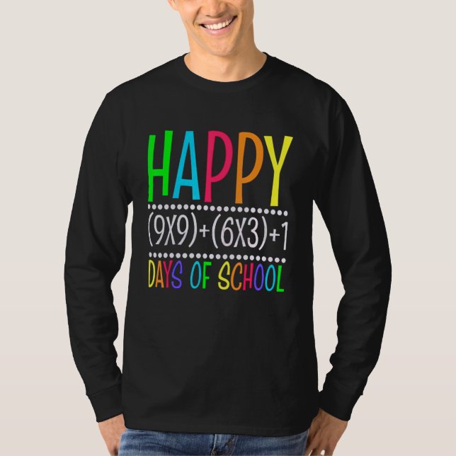 Math Formula 100 Days Of School Shirt Math Teacher (Front)