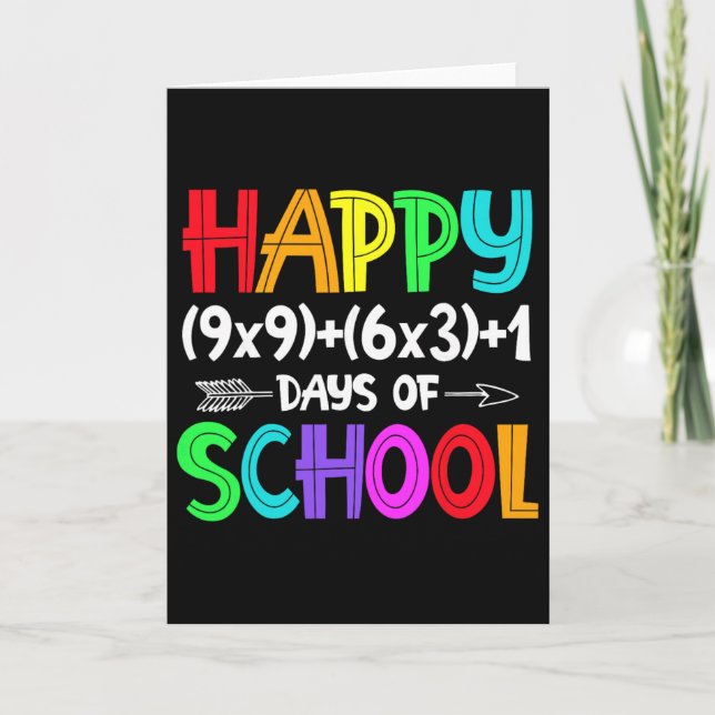 Math Formula 100 Days Of School Shirt Math Teacher Card (Front)