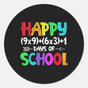 Math Formula 100 Days Of School Shirt Math Teacher Classic Round Sticker
