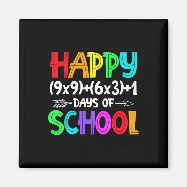 Math Formula 100 Days Of School Shirt Math Teacher Magnet (Front)