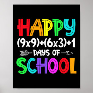 Math Formula 100 Days Of School Shirt Math Teacher Poster