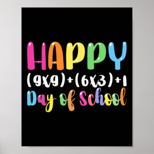 Math Formula 100 Days Of School Teacher Boy Girl Poster