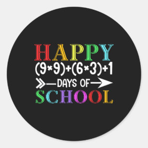 Math Formula Happy 100 Days Of School Funny Math T Classic Round Sticker