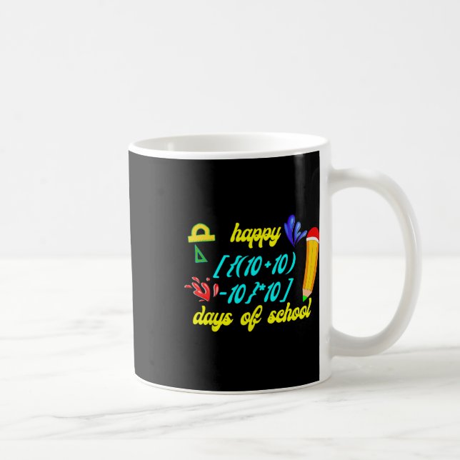 Math Formula Happy 100 Days Of School Funny Math T Coffee Mug (Right)