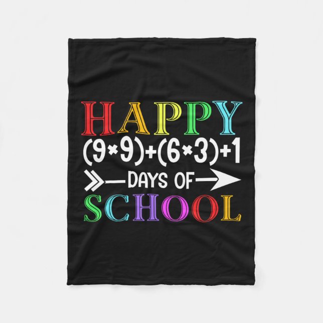 Math Formula Happy 100 Days Of School Funny Math T Fleece Blanket (Front)