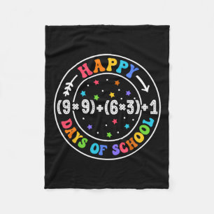 Math Formula Happy 100 Days Of School Funny Math T Fleece Blanket
