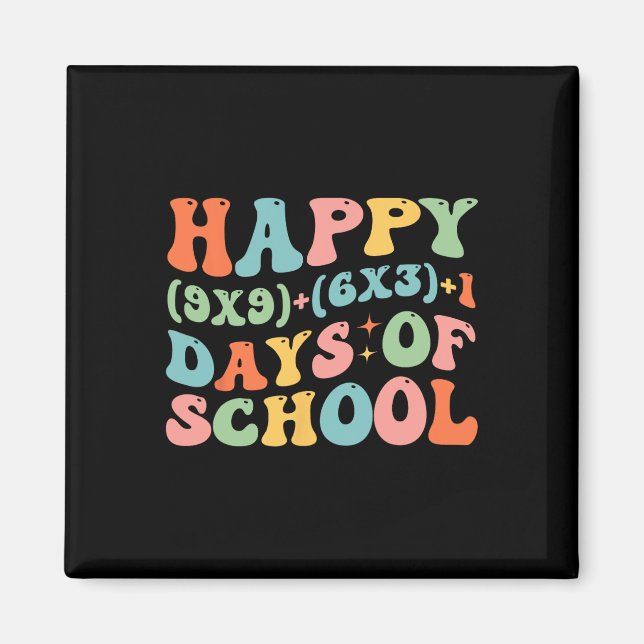 Math Formula Happy 100 Days Of School Funny Math T Magnet (Front)