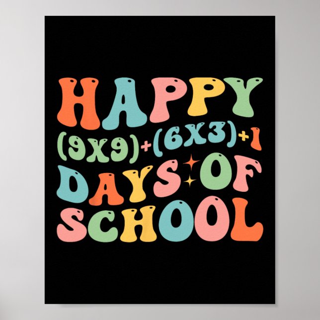 Math Formula Happy 100 Days Of School Funny Math T Poster (Front)