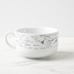 Math Formulas Equations Stylish Pattern Soup Mug<br><div class="desc">Great soup mug for the math nerd loved one. Great to use as an ice cream bowl or for the cereal at breakfast,  it will a delight to use. Illustrated and designed by Patricia Alvarez.</div>