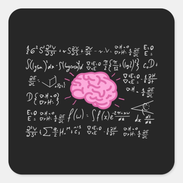 Math formulas for smart heads square sticker (Front)