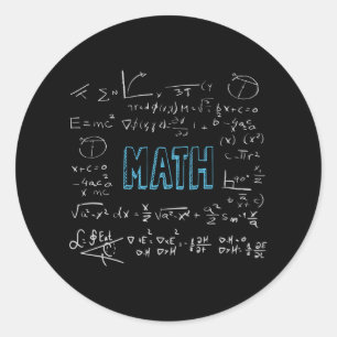 Math formulas mathematics classic round sticker