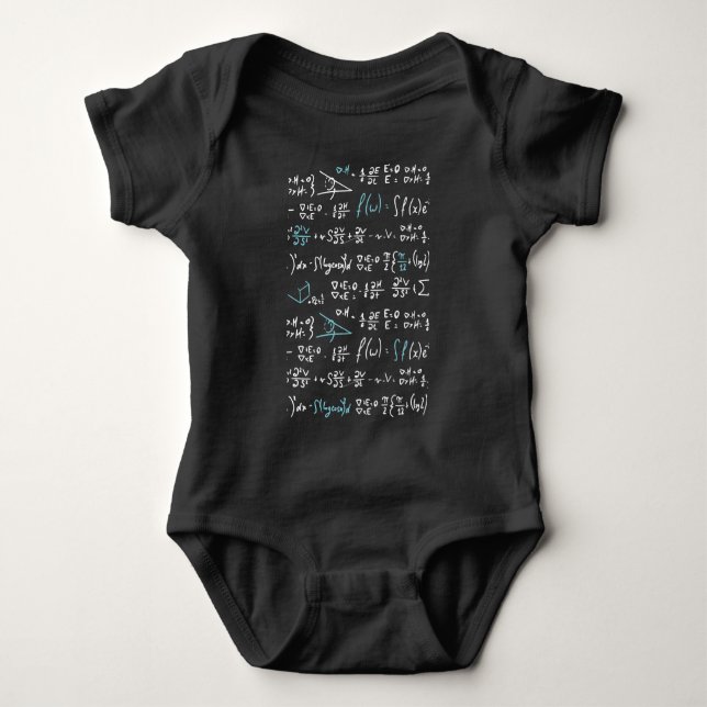 Math formulas mathematics physics student teacher  baby bodysuit (Front)