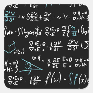 Math formulas mathematics physics student teacher  square sticker