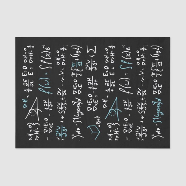 Math formulas mathematics physics student teacher  tissue paper (Front)