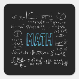 Math formulas mathematics square sticker
