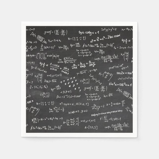 Math Formulas On A Blackboard Tableware Paper Napkin (Front)