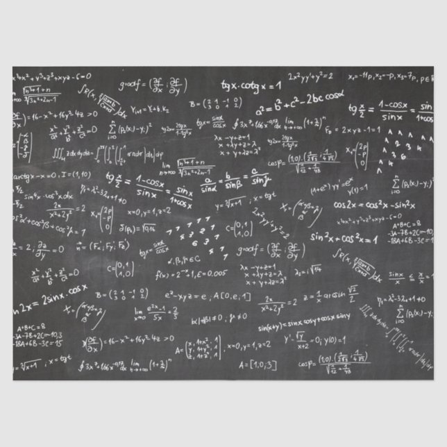 Math Formulas On Blackboard Tissue Paper (Front)