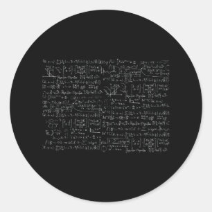 Math Formulas Pattern Classic Round Sticker