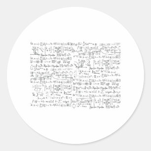 Math Formulas Pattern Classic Round Sticker