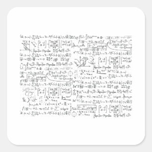 Math Formulas Pattern Square Sticker