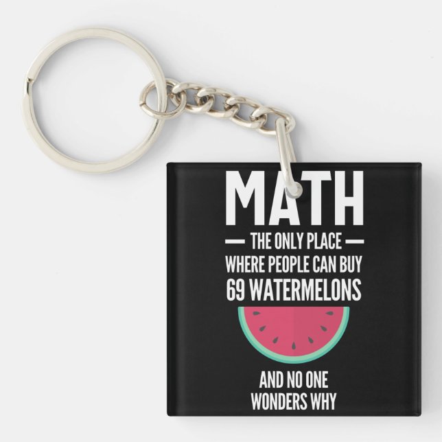 Math. Funny Math Sarcasm Quote Gift Key Ring (Front)