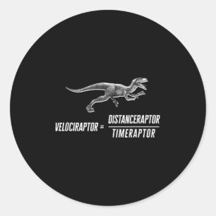 Math Geek Dinosaur Velociraptor Equation V2 Classic Round Sticker