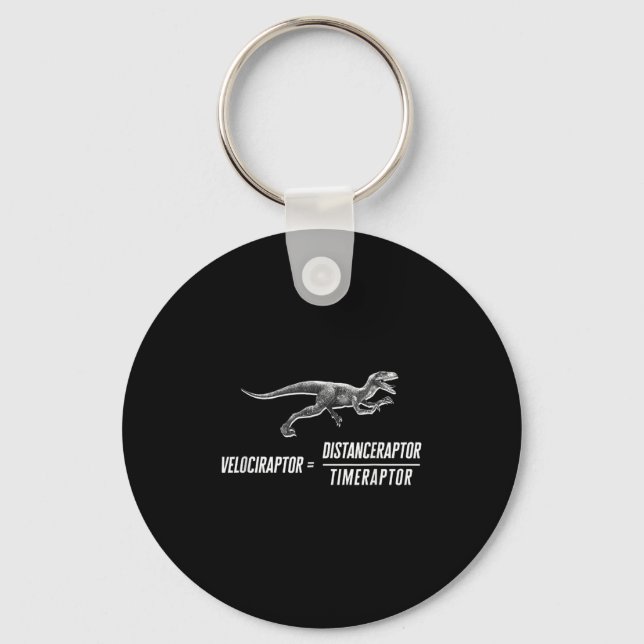 Math Geek Dinosaur Velociraptor Equation V2  Key Ring (Front)