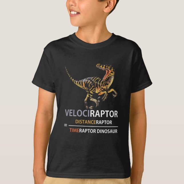 Math Geek Dinosaur Velociraptor   T-Shirt (Front)