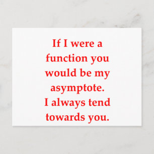 math geek love pick up line postcard
