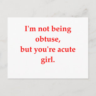 math geek love pick up line postcard
