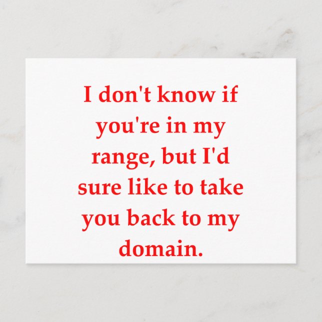 math geek love pick up line postcard (Front)