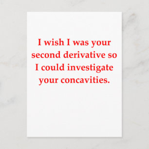 math geek love pick up line postcard