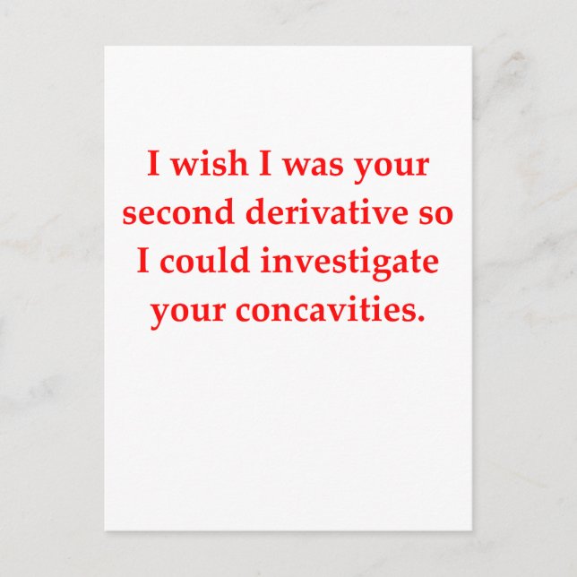 math geek love pick up line postcard (Front)