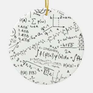 Math Geek, Mathematics Problem Solving Pattern Ceramic Ornament