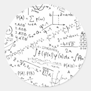 Math Geek, Mathematics Problem Solving Pattern Classic Round Sticker