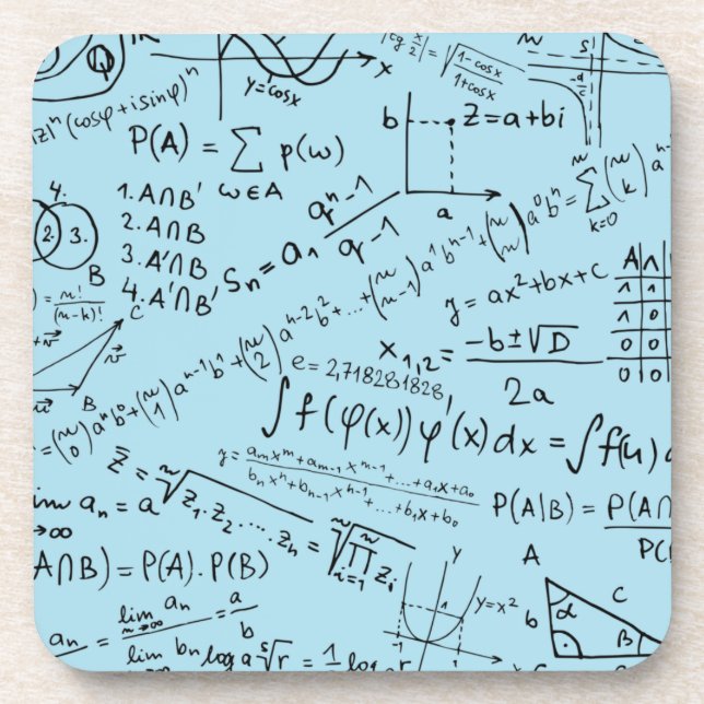 Math Geek, Mathematics Problem Solving Pattern Coaster (Front)
