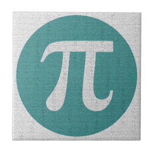 Math geek Pi symbol, blue circle and digits. Ceramic Tile