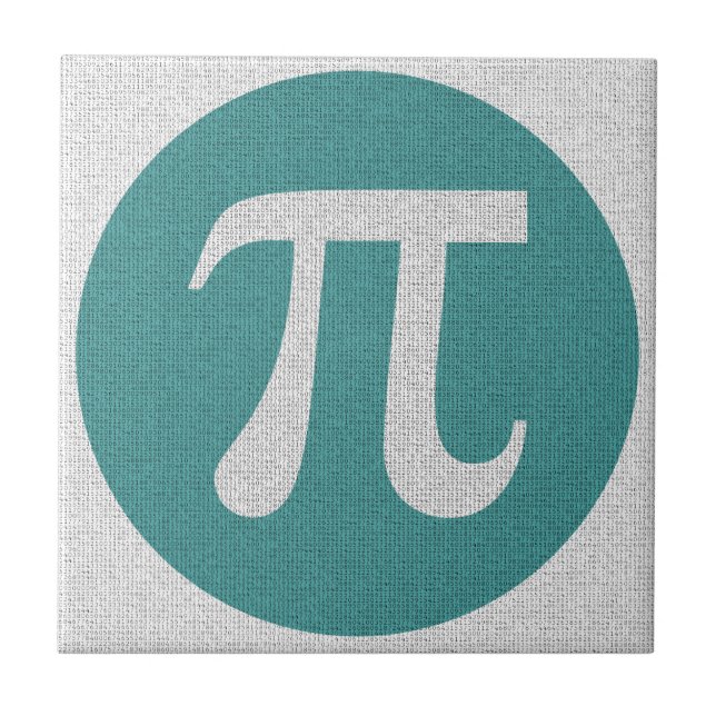 Math geek Pi symbol, blue circle and digits. Ceramic Tile (Front)