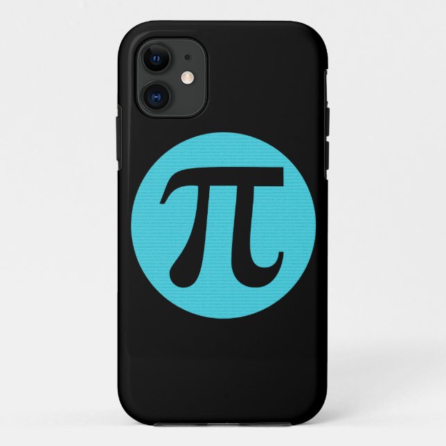 Math geek Pi symbol, blue on black Case-Mate iPhone Case (Back)